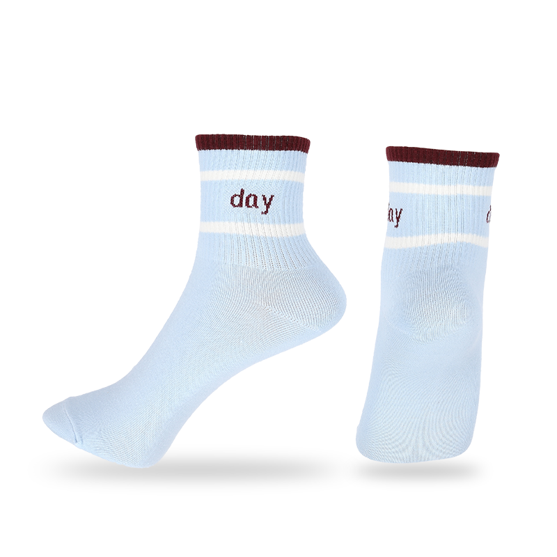 Chaussettes de sport classiques unisexes à rayures et lettres