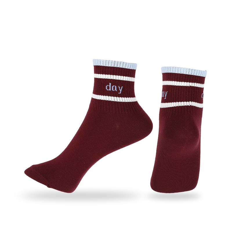 Chaussettes de sport classiques unisexes à rayures et lettres