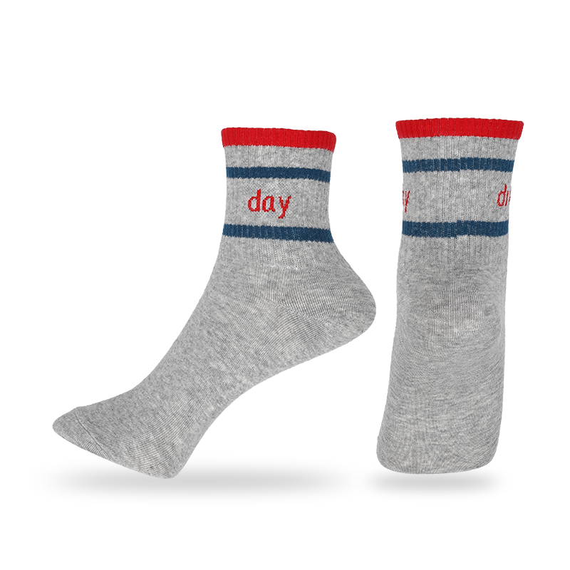 Chaussettes de sport classiques unisexes à rayures et lettres