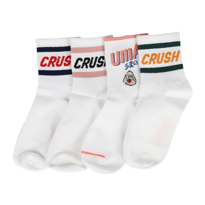 Chaussettes unisexes à rayures classiques avec motif lettres