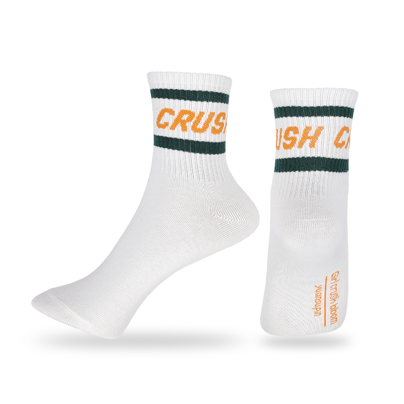 Chaussettes unisexes à rayures classiques avec motif lettres