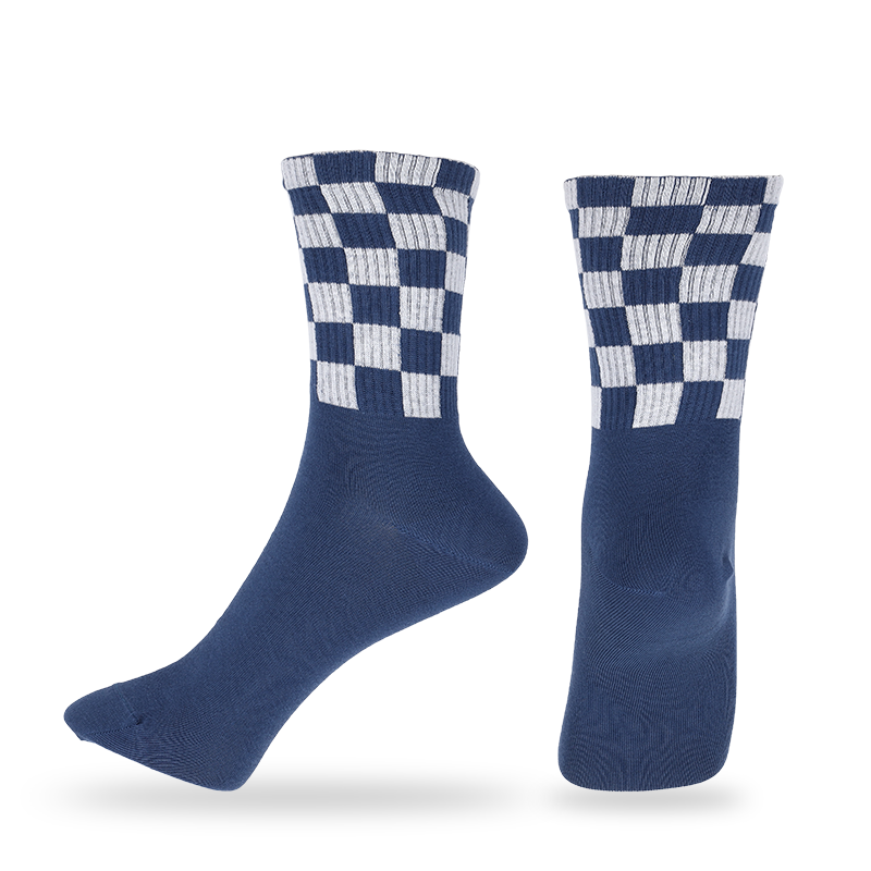 Logo personnalisé accepter dames à carreaux à motifs basket-ball camping jogging boxe tennis baseball golf et alpinisme sports quart chaussettes équipage chaussettes