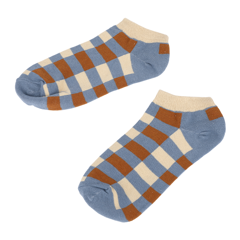 Hommes classique rayé plaid cheville lisse orteil baskets chaussettes doublure chaussettes de sport faites de fil frais 100% dégradable de la nature écologique