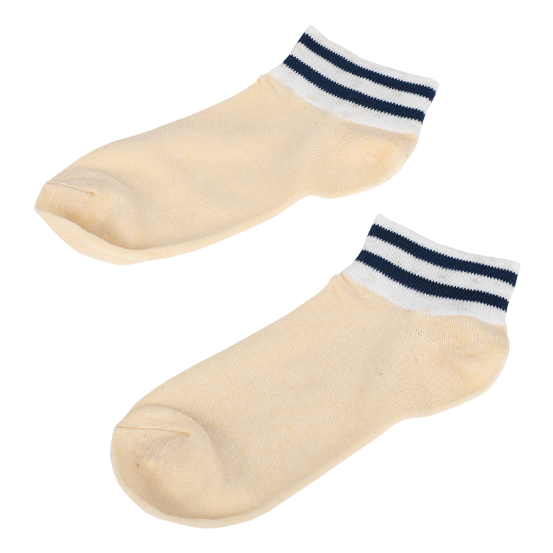 Conception gratuite logo personnalisé hommes cheville classique bas prix chaussettes avec passepoil rayé, bonneterie