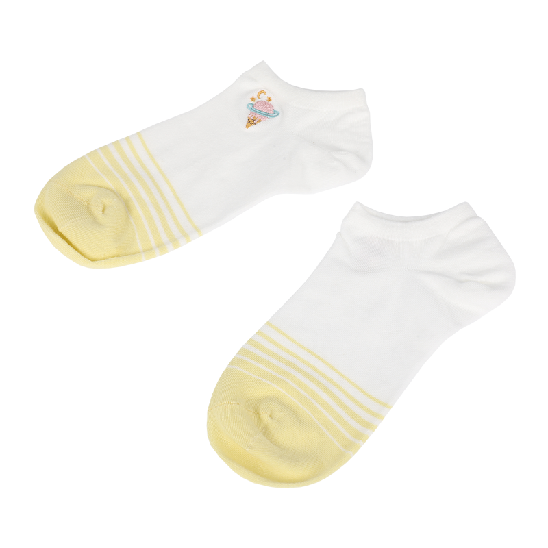 Chaussettes de baskets à la cheville classiques à coupe basse pour dames personnalisées en gros avec bonneterie brodée