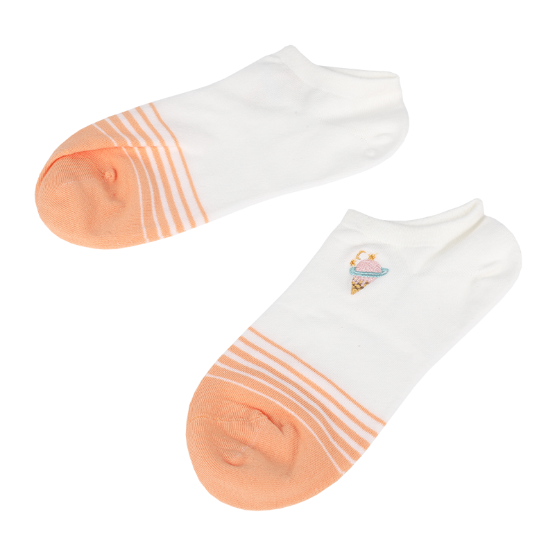 Chaussettes de baskets à la cheville classiques à coupe basse pour dames personnalisées en gros avec bonneterie brodée