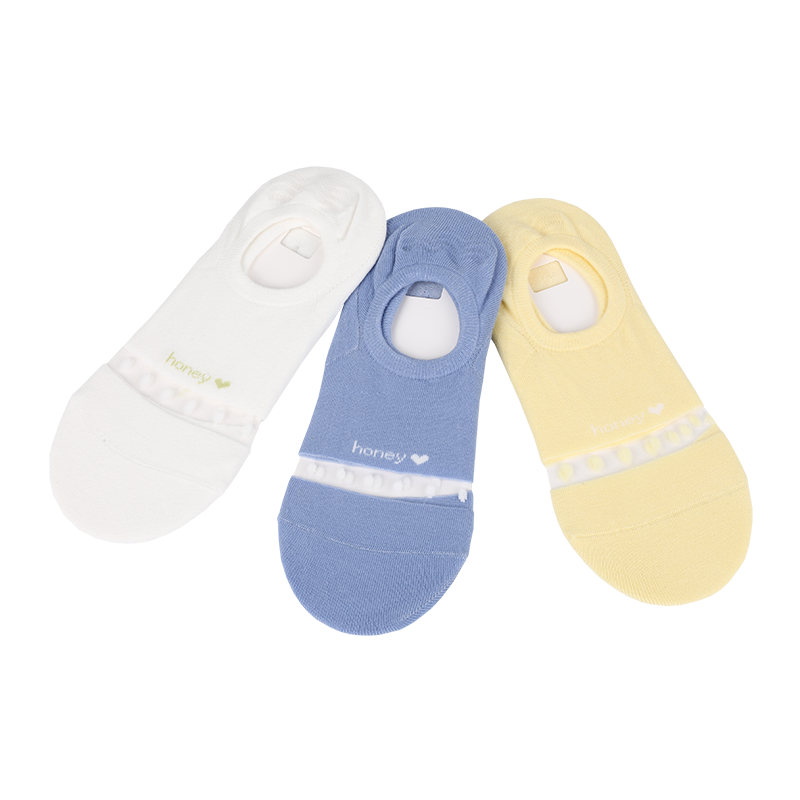 Chaussettes invisibles bateau invisibles en coton peigné 200N à rayures transparentes avec silicone anti-dérapant