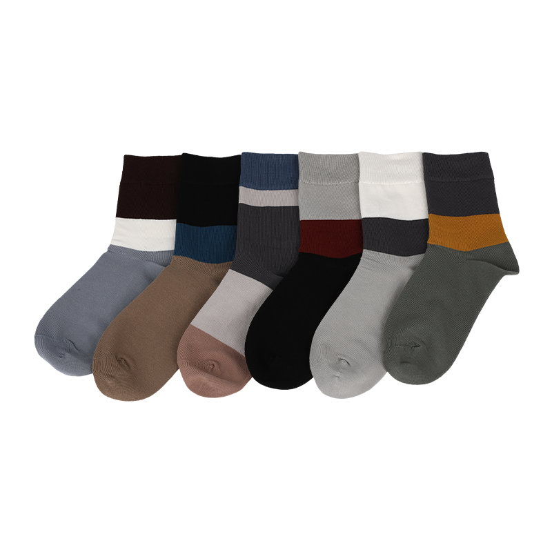 Chaussettes décontractées, habillées ou streetwear personnalisées en coton peigné OEKO-Tex de haute qualité pour hommes fils de coton naturels anti-boulochage chaussettes habillées classiques à larges rayures chaussettes de marche quotidiennes