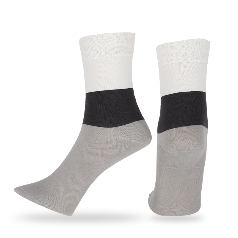 Chaussettes décontractées, habillées ou streetwear personnalisées en coton peigné OEKO-Tex de haute qualité pour hommes fils de coton naturels anti-boulochage chaussettes habillées classiques à larges rayures chaussettes de marche quotidiennes