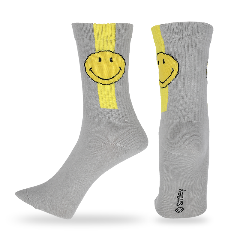 Chaussettes décontractées personnalisées pour hommes avec des motifs et des lettres smiley emoji, qui sont fabriquées avec du coton de haute qualité, de sorte que les chaussettes sont douces, confortables, durables, respirantes et chaudes.