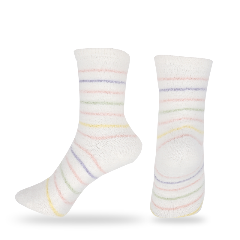 Velours doux duveteux artificiel fil de cheveux de vison hiver épais thermique chaud invisible orteil chaussettes