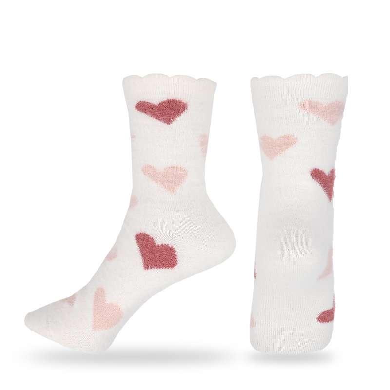 Velours doux duveteux artificiel fil de cheveux de vison hiver épais thermique chaud invisible orteil chaussettes