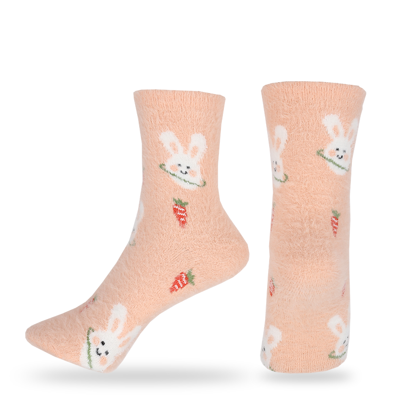 Chaussettes chaudes thermiques à motif de conception d'hiver en martre artificielle en gros ou sur mesure