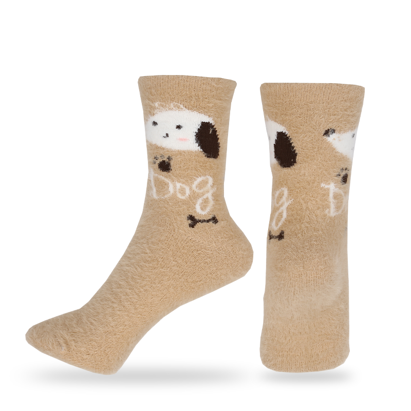 Chaussettes chaudes thermiques à motif de conception d'hiver en martre artificielle en gros ou sur mesure