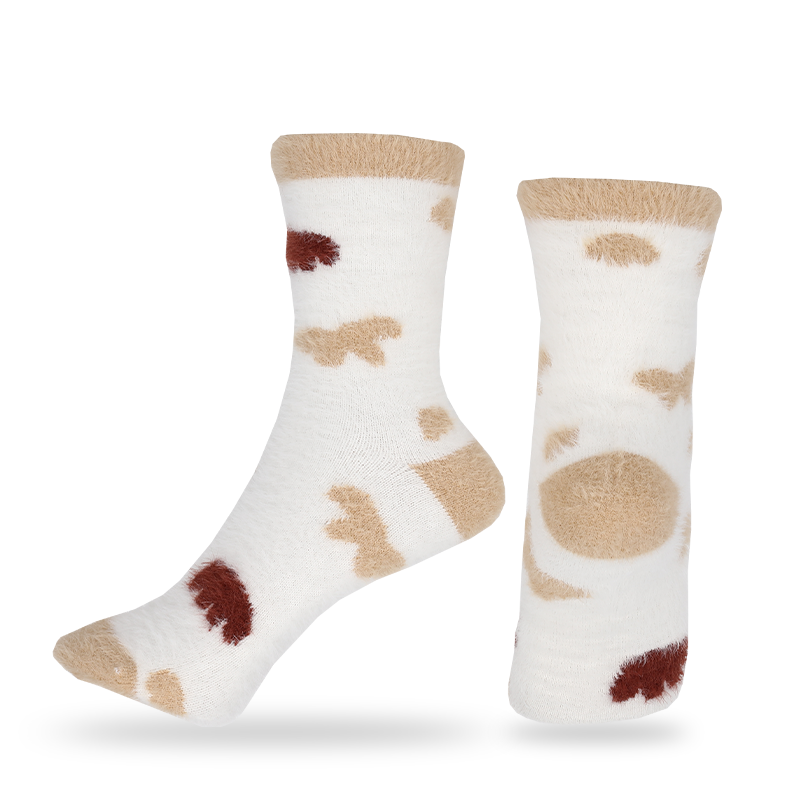Chaussettes chaudes thermiques à motif de conception d'hiver en martre artificielle en gros ou sur mesure