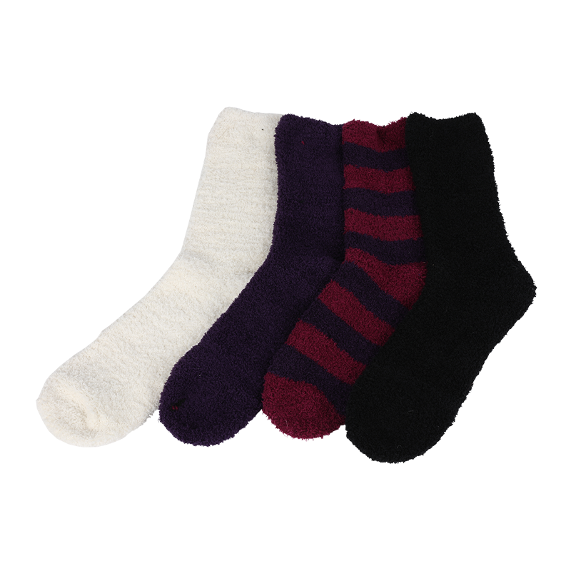 Chaussettes de sol d'intérieur floues chaudes thermiques d'hiver de faible épaisseur de fil de plumes super douces personnalisées