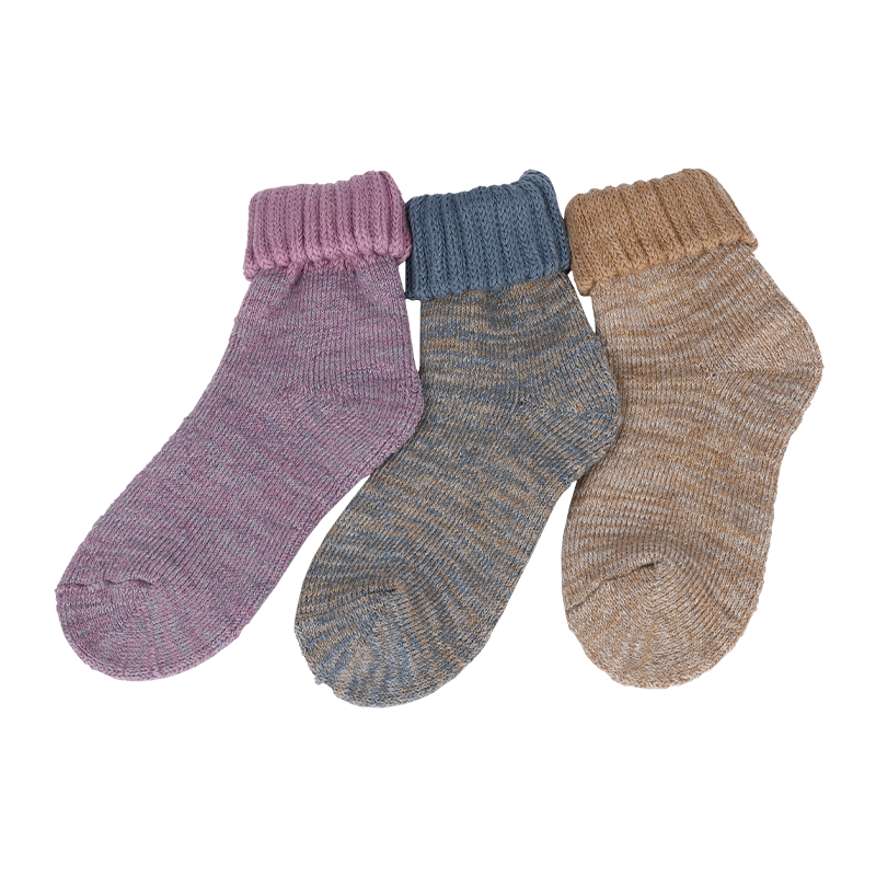 Vente en gros ou sur mesure en laine à revers à faible épaisseur, coussin complet, chaussettes chaudes épaisses thermiques d'hiver
