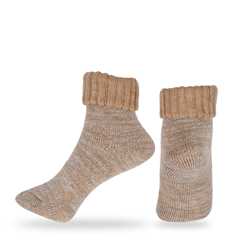 Vente en gros ou sur mesure en laine à revers à faible épaisseur, coussin complet, chaussettes chaudes épaisses thermiques d'hiver