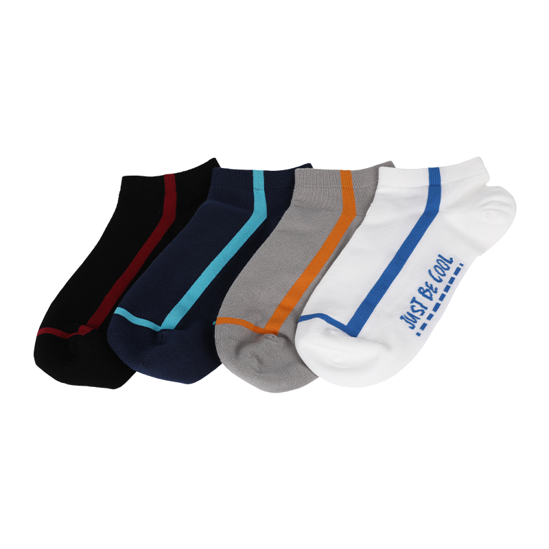 Chaussettes de baskets basses à rayures verticales pour hommes en gros ou sur mesure