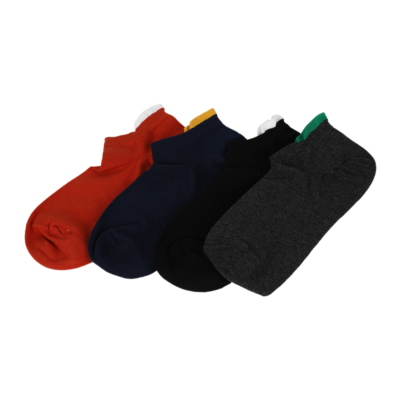Chaussettes basses pour hommes en gros ou sur mesure avec onglet blister de couleur contrastante