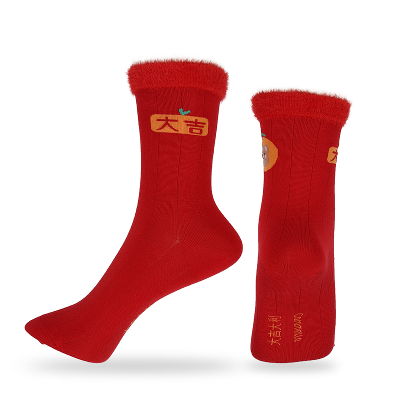 Chaussettes d'équipage de style chinois en gros ou sur mesure pour femmes avec des caractères et des motifs chinois