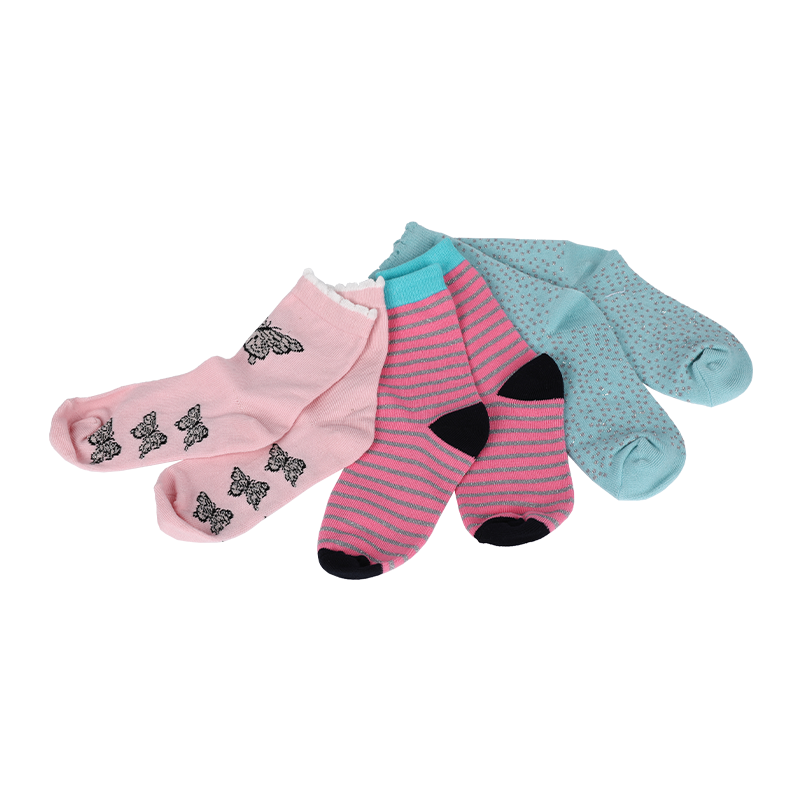 Chaussettes fantaisie mignonnes pour enfants de style européen avec motif lurex argenté