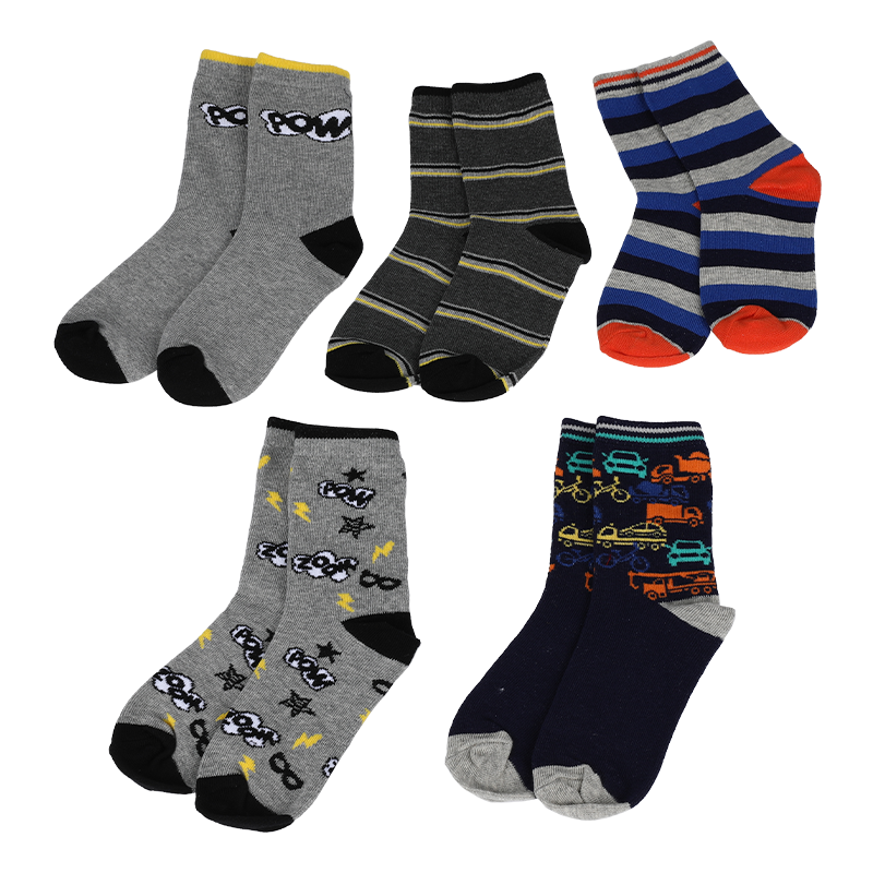 Le fabricant personnalise les motifs, le logo, la taille, les couleurs, etc. Chaussettes de conception classique pour enfants de style européen pour garçons