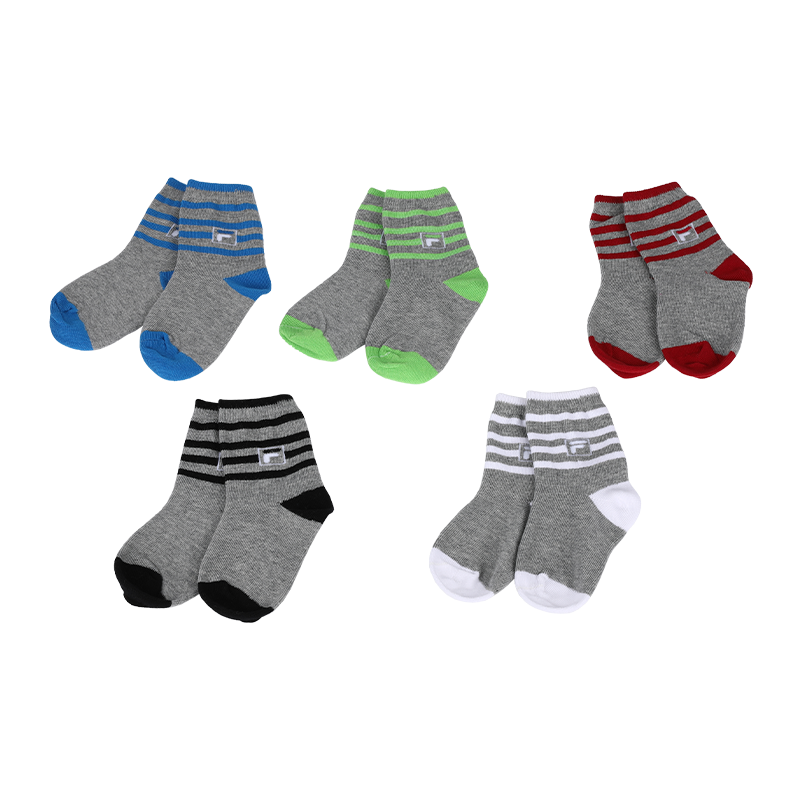 Chaussettes rayées coton peigné enfant 120N 4-10 ans