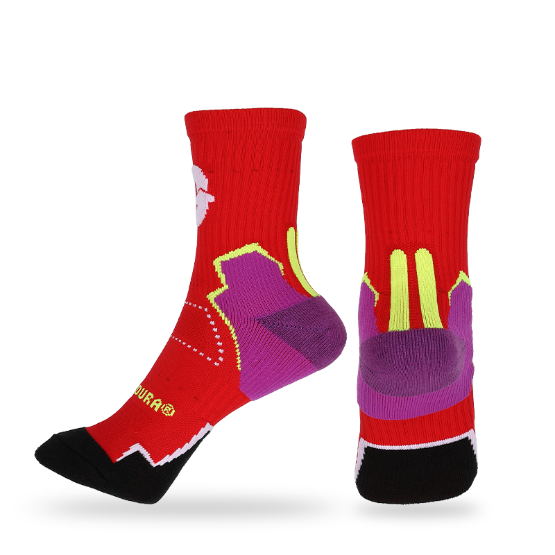 Chaussettes athlétiques en éponge/peluche à coussin gratuit avec technologie de maintien, soutien de la voûte plantaire et conception en maille respirante