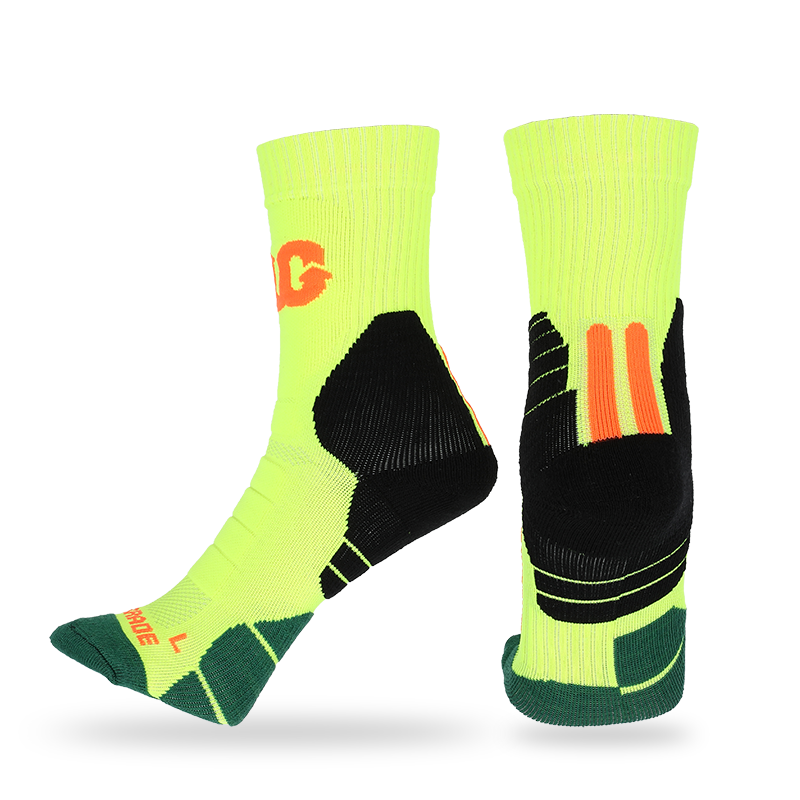 Chaussettes athlétiques en éponge/peluche à coussin gratuit avec technologie de maintien, soutien de la voûte plantaire et conception en maille respirante