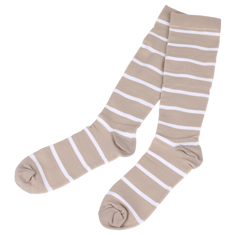Compression de la pression variqueuse à rayures en nylon haute performance Bas sain et confortable