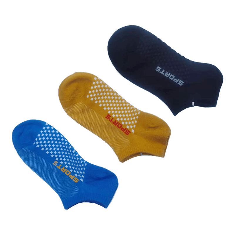 ODM mesdames maille respirante cou-de-pied et motif à carreaux semelle de massage chaussettes baskets à la cheville